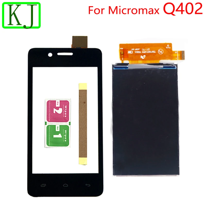 Для Micromax Q402 ЖК-дисплей сенсорный экран Переднее стекло дигитайзер сенсор Черное золото для q402 ЖК сенсорный - Цвет: Black lcd touch