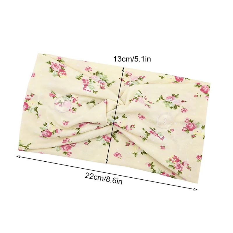 Повязка на голову женская с цветочным принтом Элегантная Модная эластичная