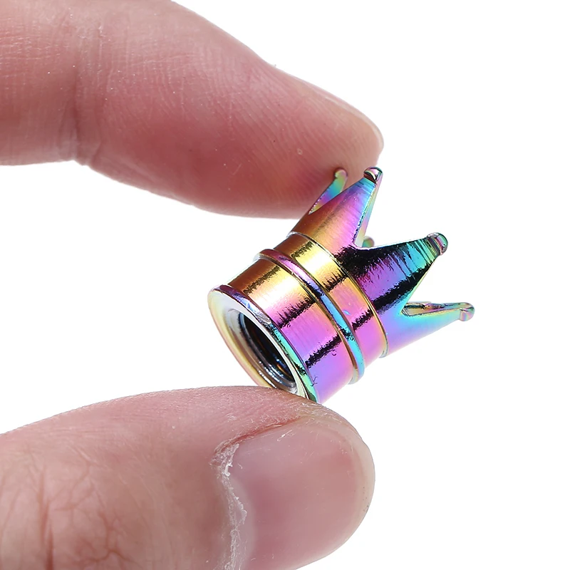 

New Arrival 4pcs Aluminum Multi Color Crown Car Wheel/Tire Valve Stem Cap Tyre Air Dust Cap
