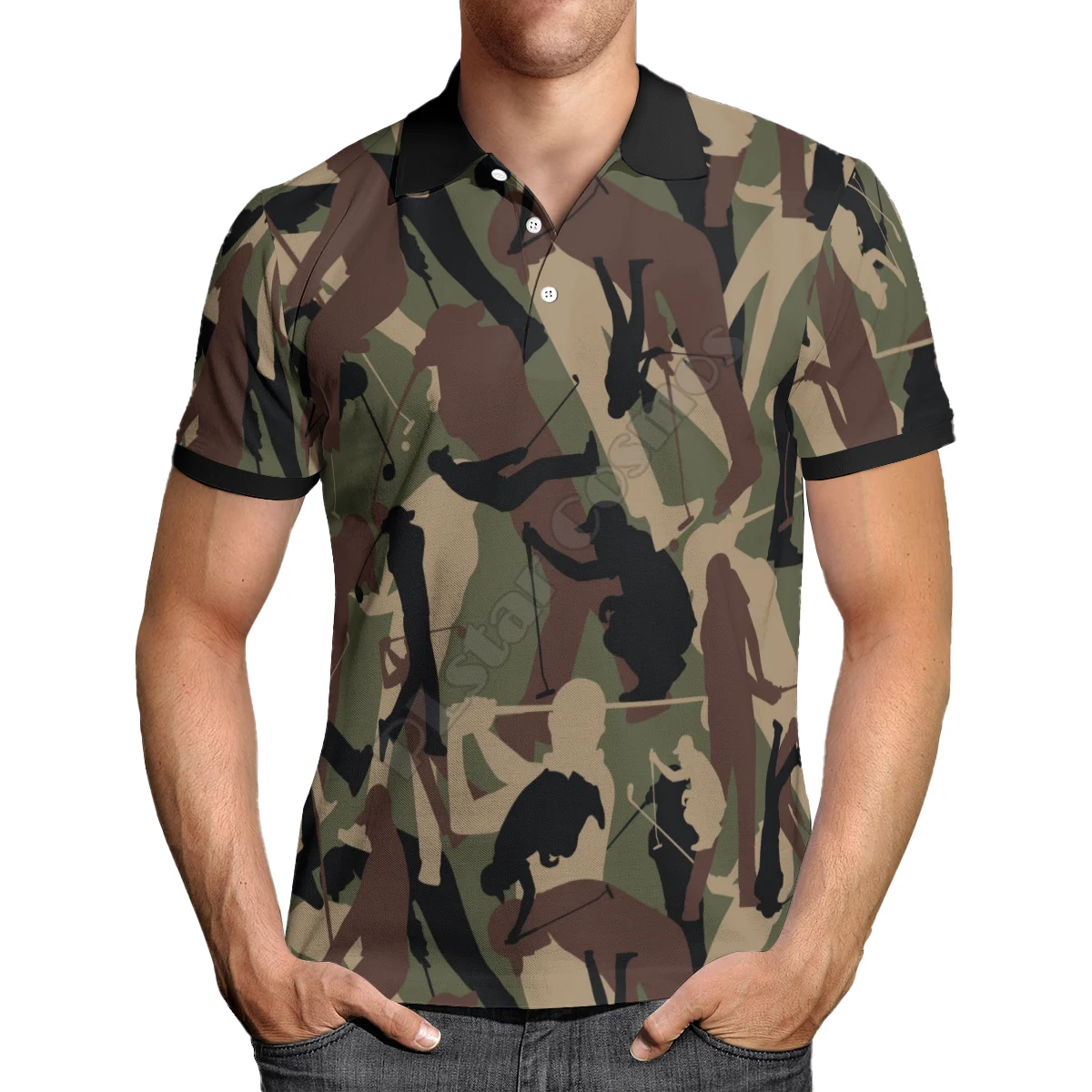 

Fashion Hawaii Polo Shirts Golf Camouflage 3D All Over Printed Men for Women Summer Short Sleeve T-shirts Style-6