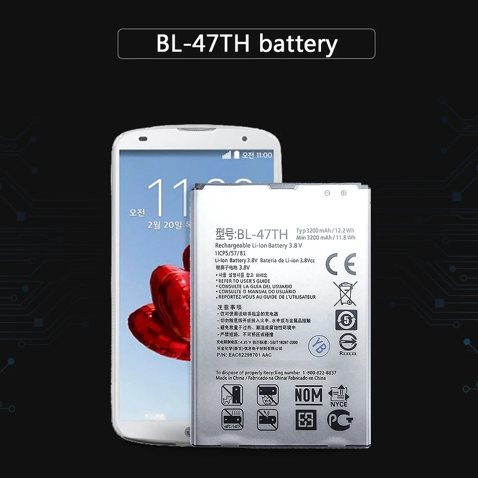 Сменный аккумулятор для LG Optimus G Pro 2 F350 F350K F350S F350L D837 D838 3200 мАч|Аккумуляторы