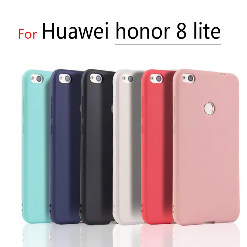 Чехлы для Huawei Honor 8 lite прозрачный матовый однотонный чехол из ТПУ задняя
