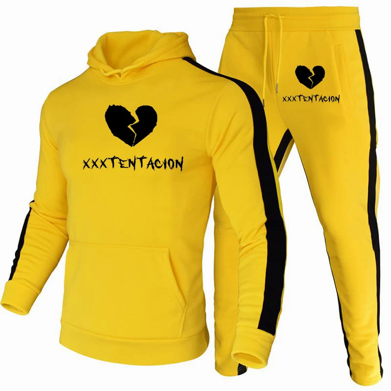

Autumn Winter Tracksuit Men streetwear Two Piece Set Hoodie and SweatPants Casual sets Sportswear Jogging Fitness 2021