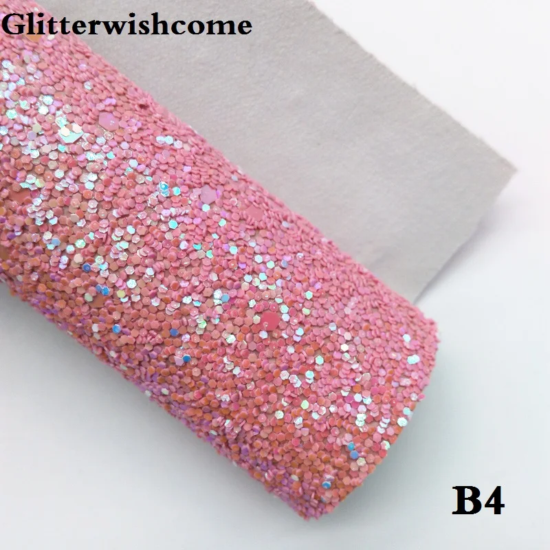 B4 Glitterwishcome 30X134 см мини-рулон синтетическая кожа, массивная блестящая кожа, искусственная ткань из искусственной кожи винил для бантов, GM034 - Цвет: B4