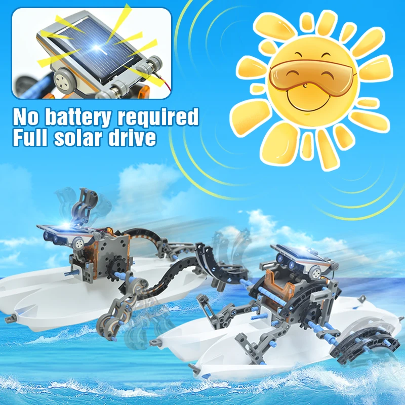 12 In1 STEM Diy Student Physics Experiment Solar Robot Building Kits Science Intellectual Development Assembled Toys for Boy | Игрушки и