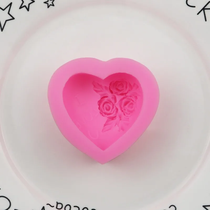 Любовь розовый силиконовая форма любовь мыло ручной работы Плесень Fondant