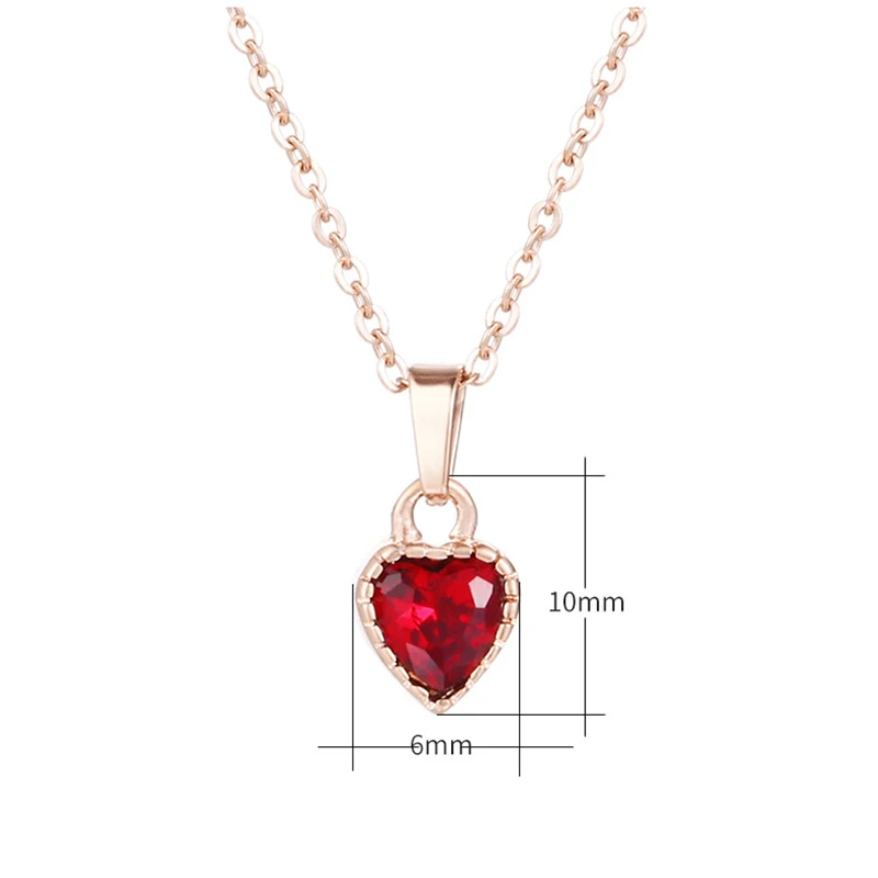 Маленькое сердце любви кулон ожерелье из титана в виде цепочки нержавеющей стали