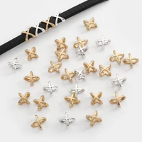 10pcs silvergold color x letter beads slider spacers for 107mm flat licorice leather cord diy bracelets jewelry making