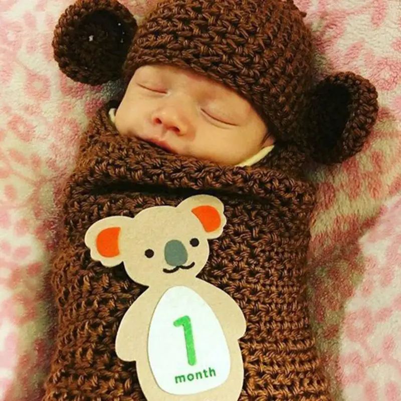 12 Pcs Month Sticker Baby Photography Milestone Memorial Monthly Newborn Kids Commemorative Card Number Photo Props Accessories | Мать и