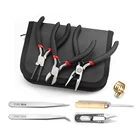 8 шт.компл. набор инструментов для изготовления ювелирных изделий, органайзер с пинцет щипцы, ножницы для самостоятельного изготовления браслетов, ожерелий, серег, комплекты для изготовления украшений