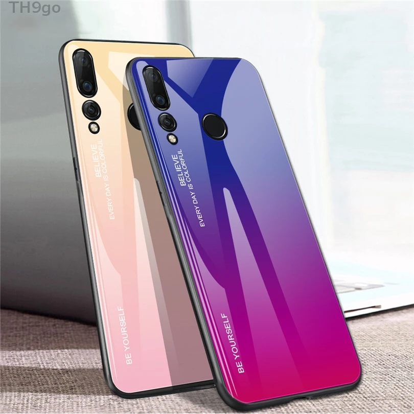 Градиентный чехол из закаленного стекла для телефона Huawei Nova 4 4e 3 3e 3i 2i жесткий
