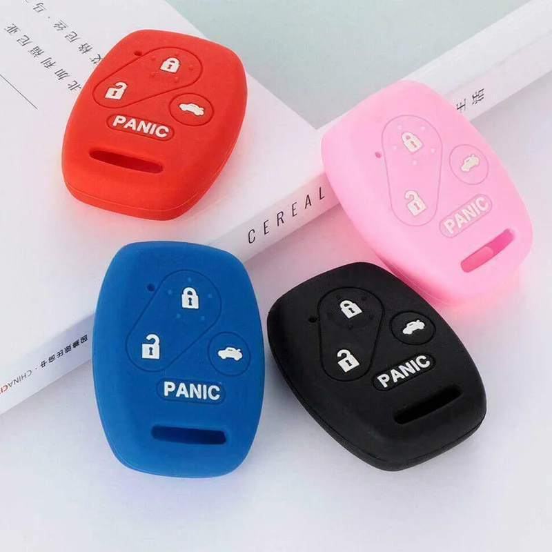 

For Honda Accord Civic CR-V Car Key Fob Cover Case Auto 4 Buttons Silicone Key Shell Decor Styling Protect Case Car Accessories