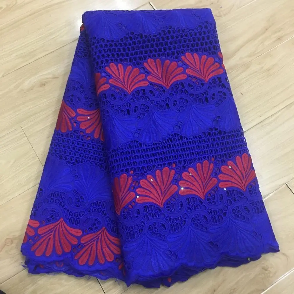 blue swiss voile lace in switzerland african lace fabric tissu broderie africain suisse pink french lace fabric for women5yard/lot - Color: blue