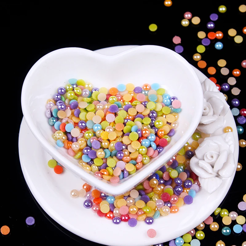 Бусины с жемчугом плоские стразы для ювелирных изделий платья полукруглые