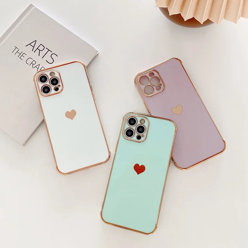 Чехол из ТПУ с сердечками для iphone 13 12 11Pro Max защитный Мини-бампер 11 XR X XS 7 8Plus Обложка