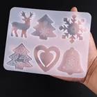 Силиконовая форма, подвеска, лось, Санта-Клаус, Рождественская елка, снеговик, украшения сделай сам, фотоформа, декоративное ремесло