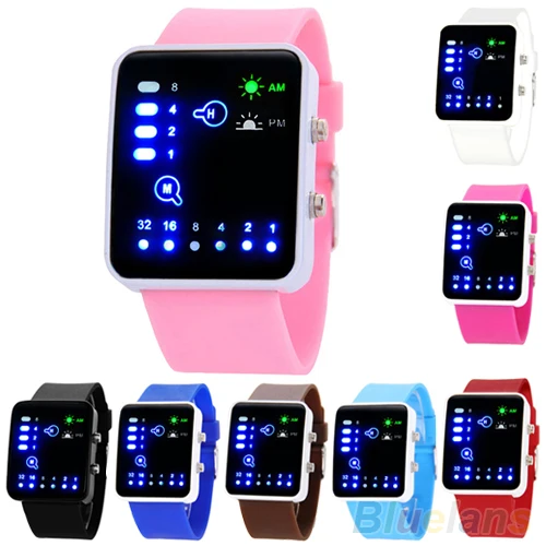 Часы наручные светодиодные цифровые унисекс модные кварцевые с квадратным