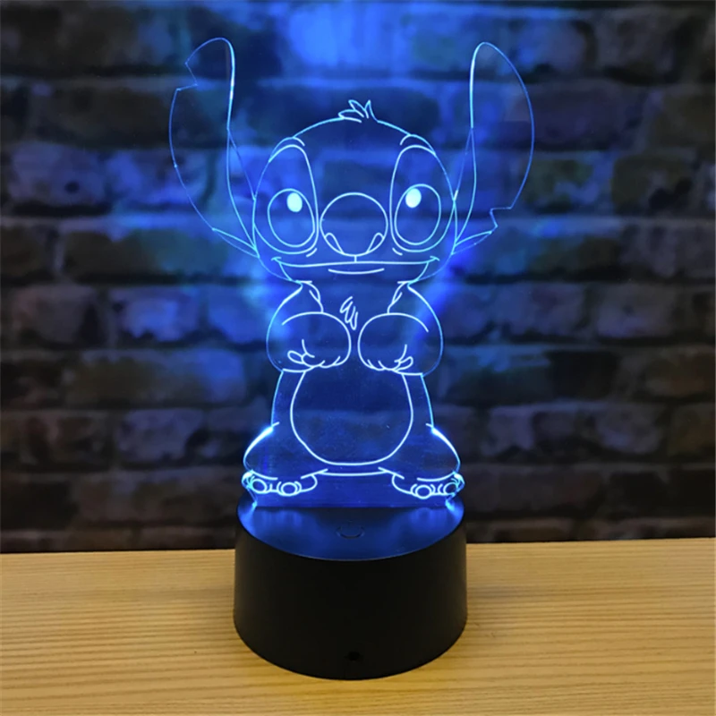 

Stitch 3D Night Light Cartoon Action Figure LED Desk Lamp 7 Colors Change RBG Illusion Decorative Lamp Room Decor Kids Baby Gift