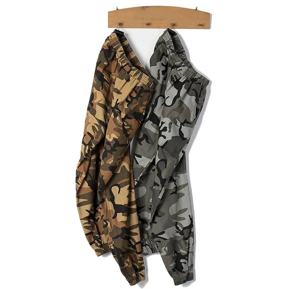 Мужские длинные брюки в стиле милитари черные камуфляжные карго хип хоп свободные тактические Спортивные