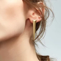 enfashion punk triangle long earring ear studs rose gold color dangle earrings stainless steel drop earrings for women jewelry