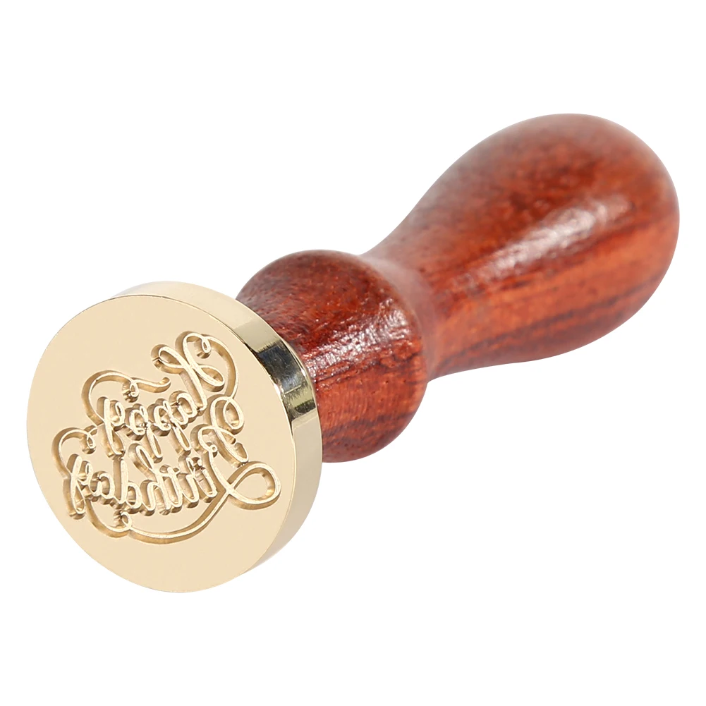 Ретро воск печать с днем рождения Дерево Краска классический Сделай Сам