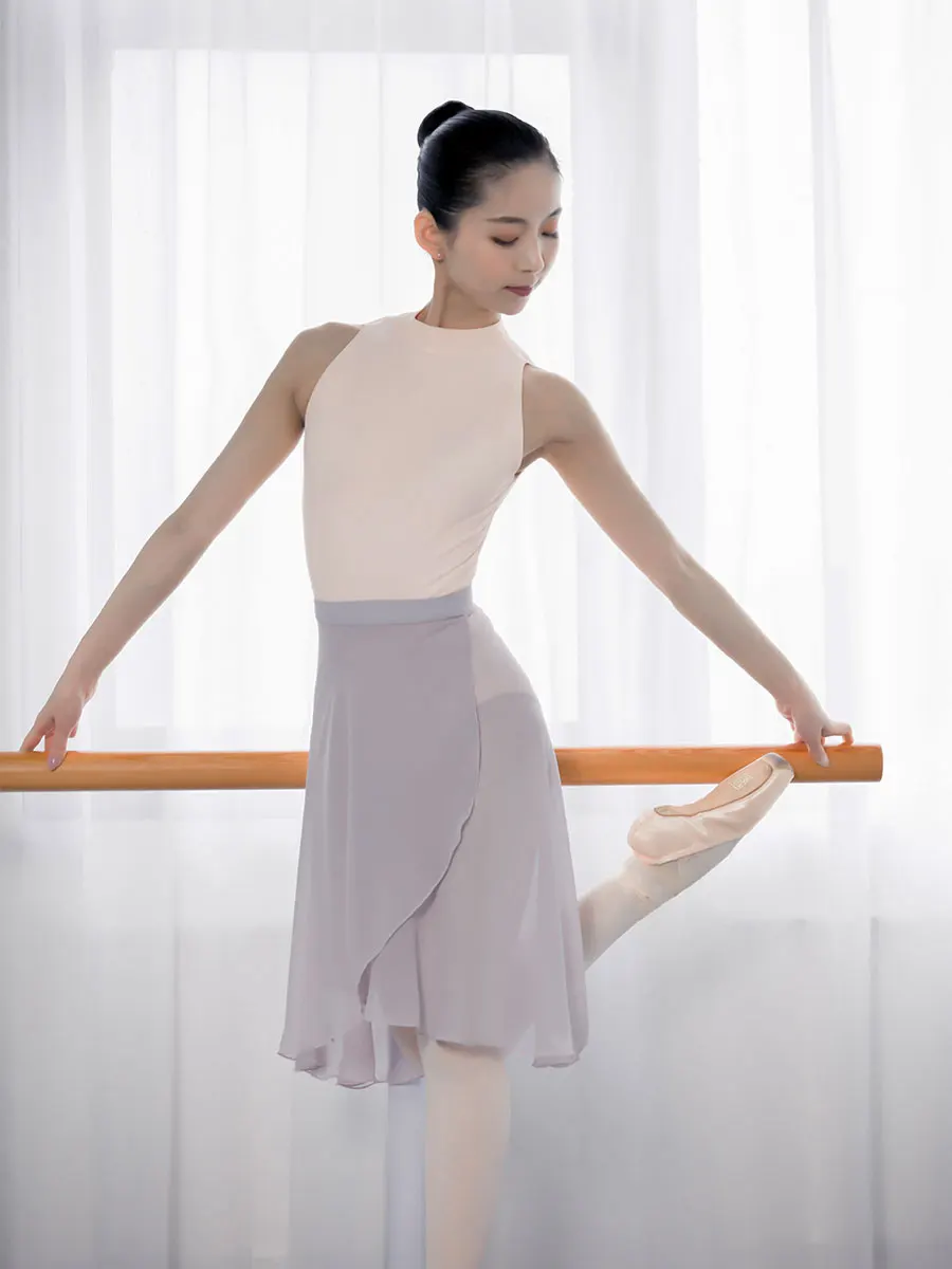 

2021 New Faldas de Ballet profesional para adultos, vestido largo medio de gasa, suave y lírico con cordones, trajes de baile de