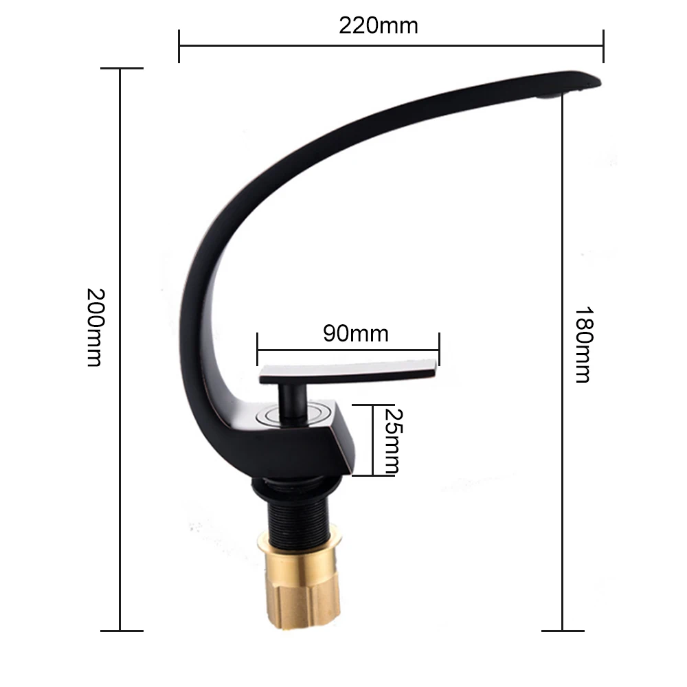 Ванная комната черное покрытие смеситель для раковины все медные горячей