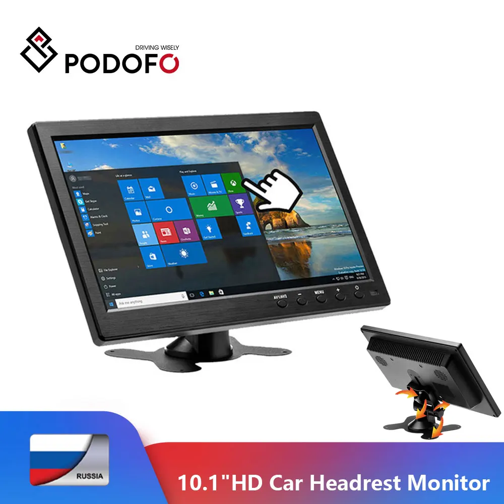 ЖК монитор Podofo для подголовника автомобиля 10 1 дюйма HDMI/VGA/AV/USB/SD|Мониторы| |