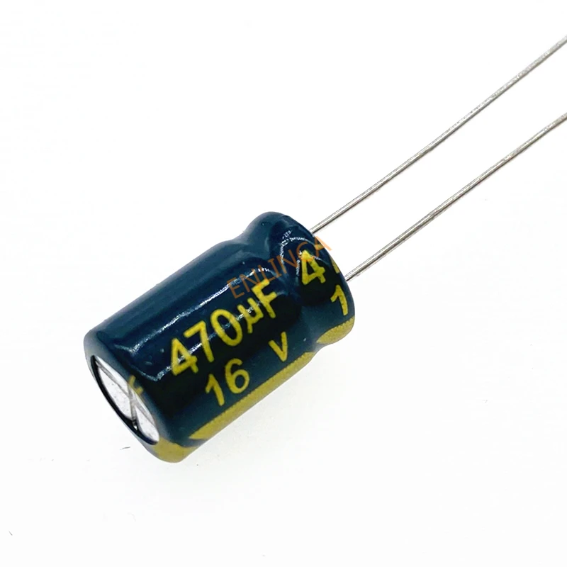 

60pcs/lot 470uf16V Low ESR/Impedance High Frequency Aluminum Electrolytic Capacitor Size 8*12 16V 470uf 20%