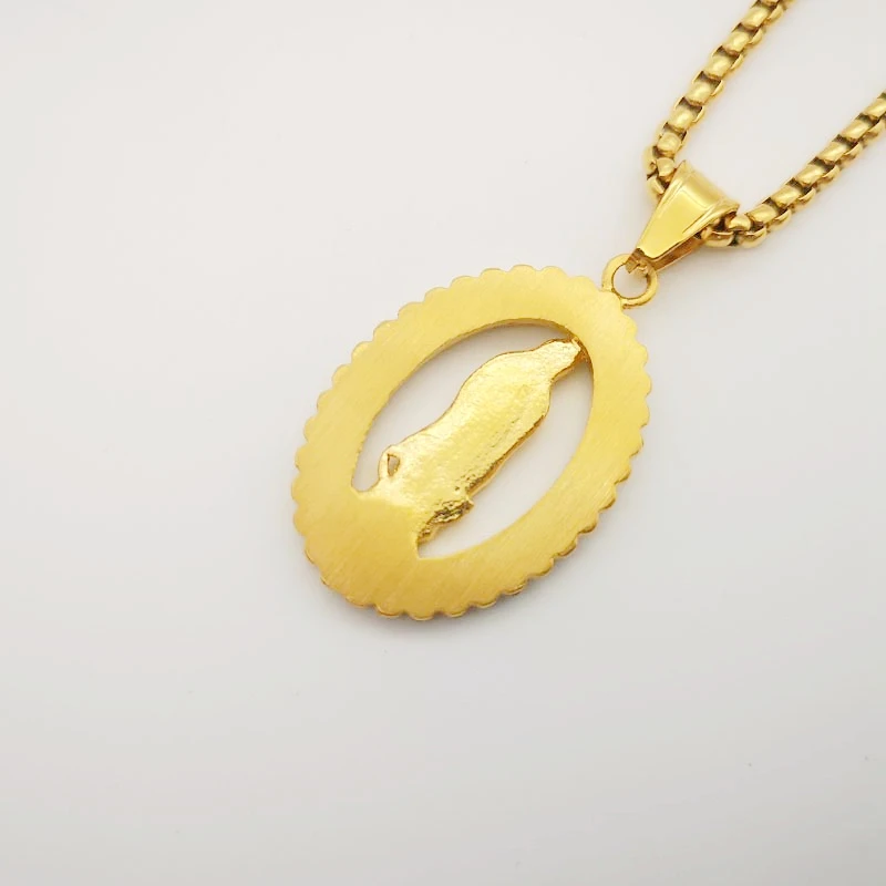 2021 ажурное ожерелье с подвеской Богородицы Амулет из нержавеющей стали