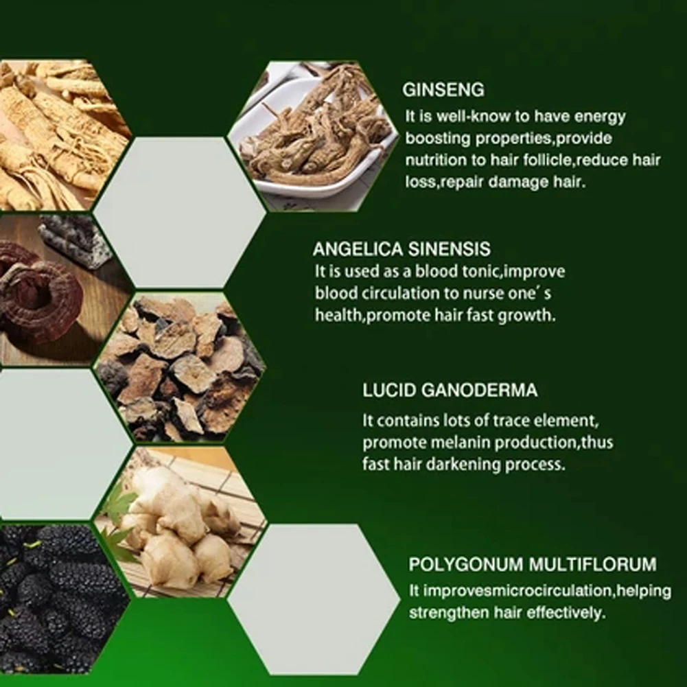 

300ml Herbal Herb Shampoo Hair Growth Shampoo with Hair Treatment Natural Plant Extract Oil Control Shouwu