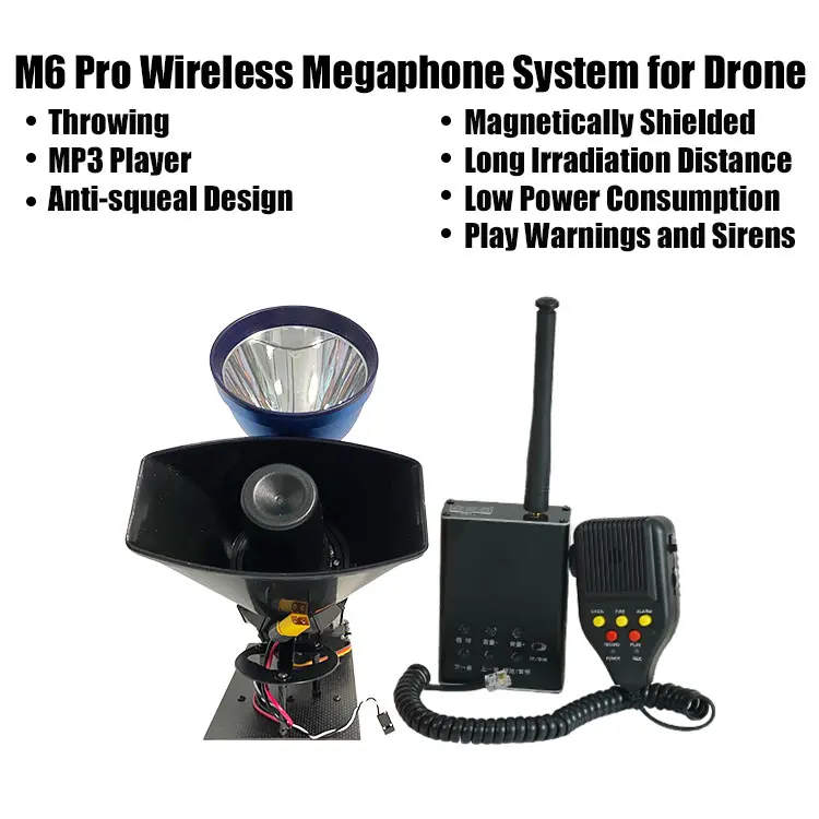 

Police Rescue M6 Wireless Drone Megaphone with Led Lamp