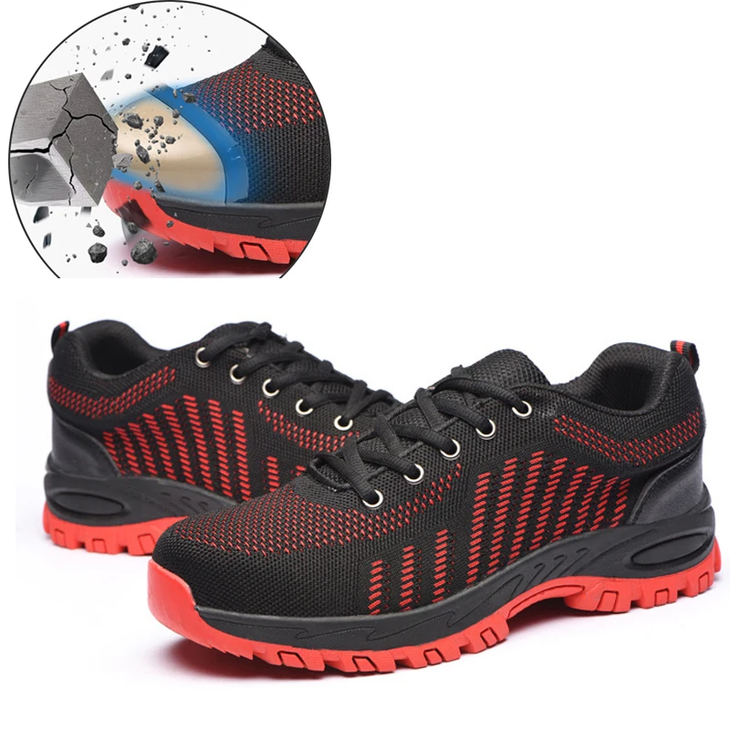 Защитные ботинки со стальным носком для мужчин и женщин дышащие Нескользящие