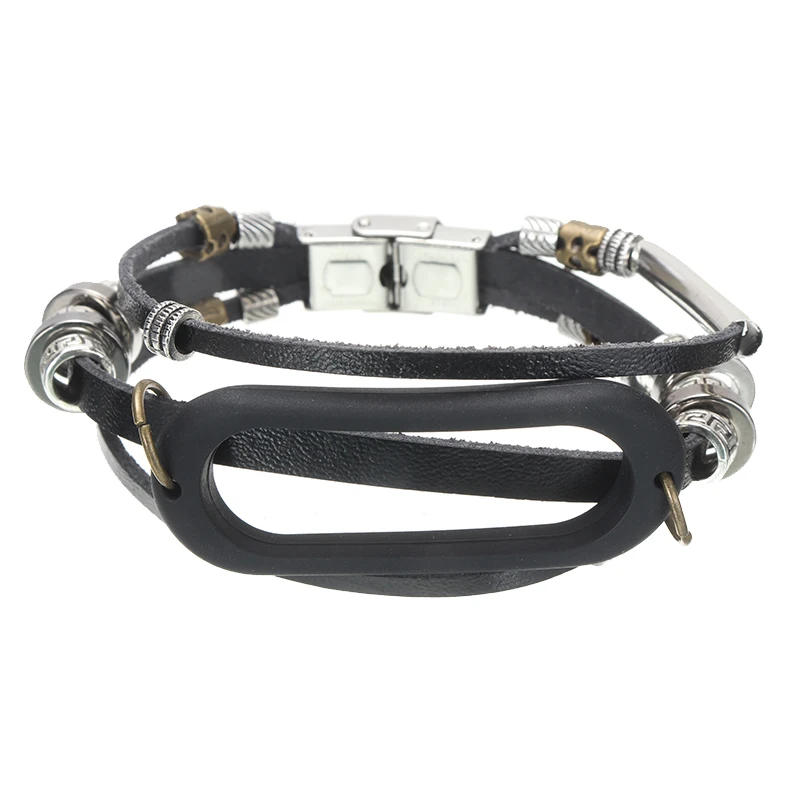 Винтажный кожаный браслет из сплава и бисера ремешок для Xiaomi Mi Band 5/5 NFC сменные