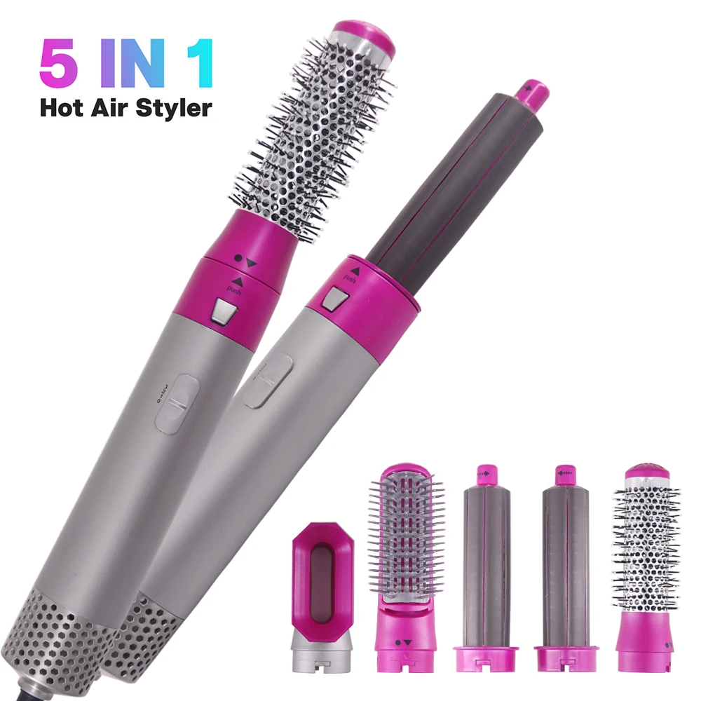 

Electric Hair Dryer Brush Negative Ions Blow Dryer Comb 5 In 1 Hair Styler Hairdryer Hair Blower Brush Salon Dryers Curling Iron