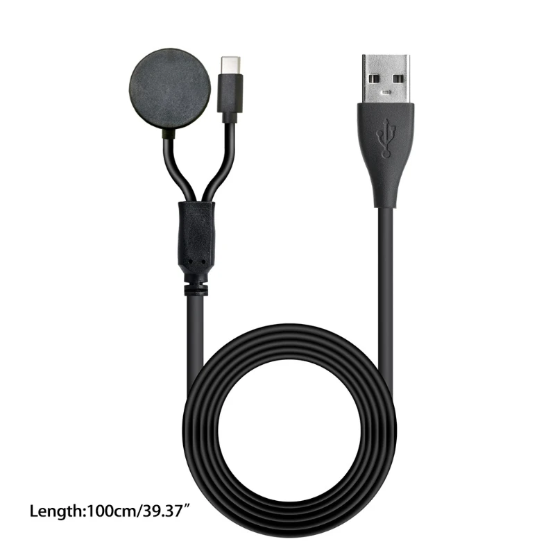 

Two-in-one Wireless Charger Dock Station Compatible with Watch Active watch3 USB Data Fast Charging Cable Support
