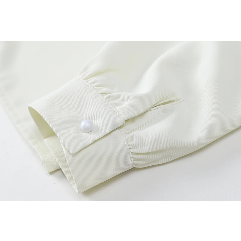 Абрикосовые женские блузки 2021 с длинным рукавом матросские оборки бандаж