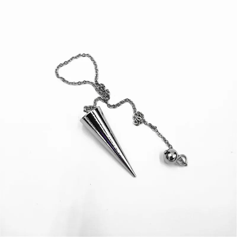 3.4 cm chrom Подвеска в виде пирамиды, металлические конусы, маятниковые часы, изготовлены из медных маятников, маятниковые маятники для придания кулонов ведьмы, радиестезии - Окраска металла: 3.4 cm chrom