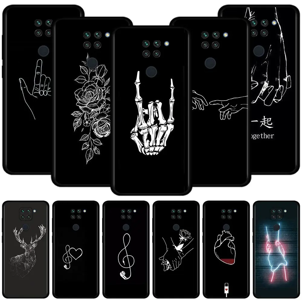Case For Xiaomi Redmi Note 11 9 8 10 Pro Max 7 9T 8T 9S 10Lite Case for REDMI 9 8 9C 9A 8A 7A Music Flower Couple Lovers Deer