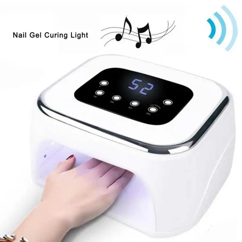 

80W UV LED Lamp Nail Dryer Gel Polish Curing Light Manicure Machine 4 Timer with Smart Motion Sensor and Bluetooth Music