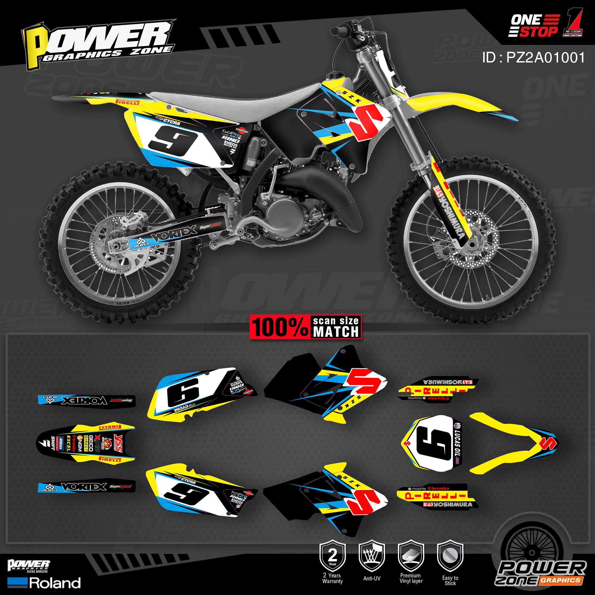 Персонализированные графические наклейки PowerZone Team Набор наклеек для SUZUKI Decal 2001-2012