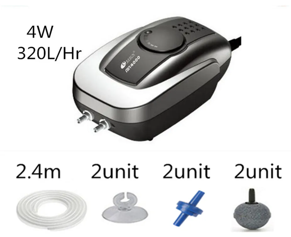 AIR4000 a set Самый Тихий аквариум воздушный насос, компрессор аквариума воздушный камень, воздушный компрессор Оксигенатор для аквариума аксессуары для аквариума - Цвет: AIR4000 a set