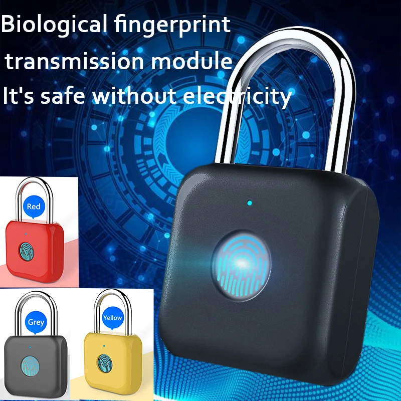 

Customized Smart Fingerprint padlock Zinc alloy USB charging distribution box for drawer cabinet Luggage backpack dropshopping