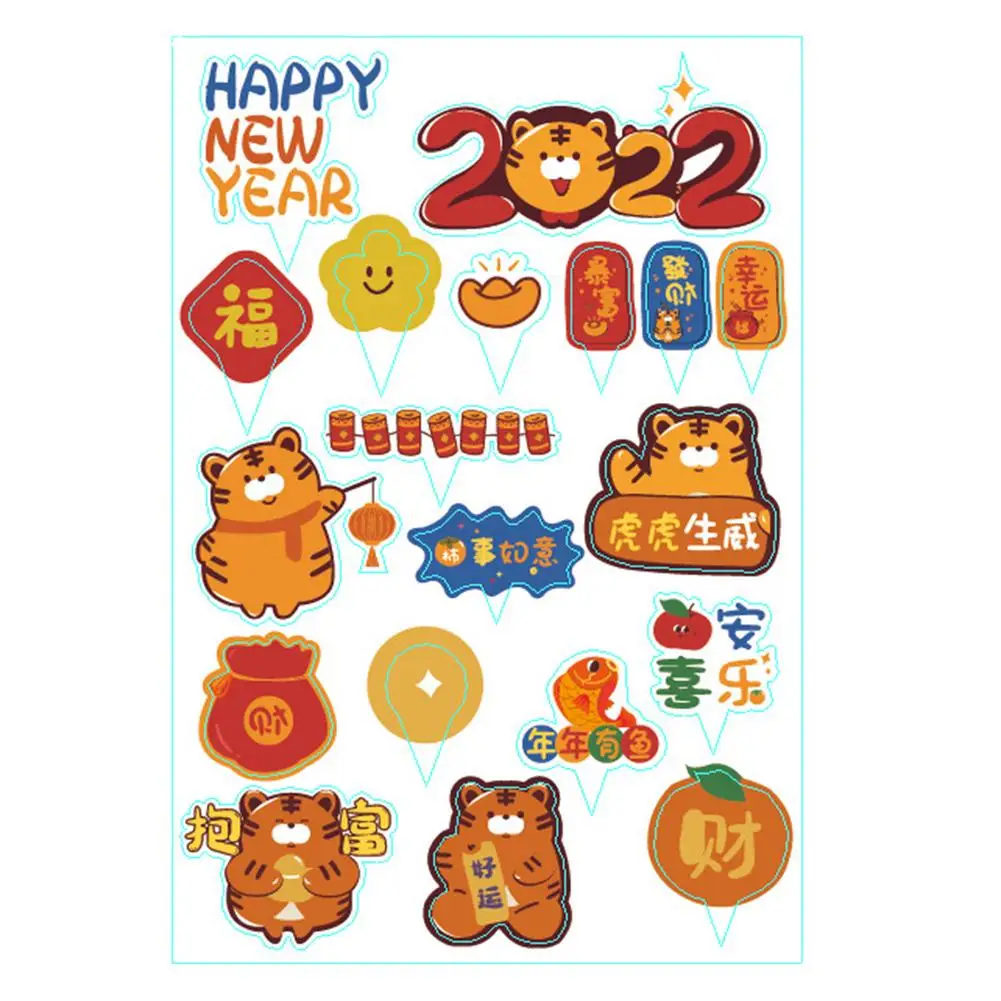 

Cake Decor Tiger Cake Topper Colorful Recyclable Cupcake Toppers Cute Cartoon Tiger Cake Decorations For 2022 New Years Party