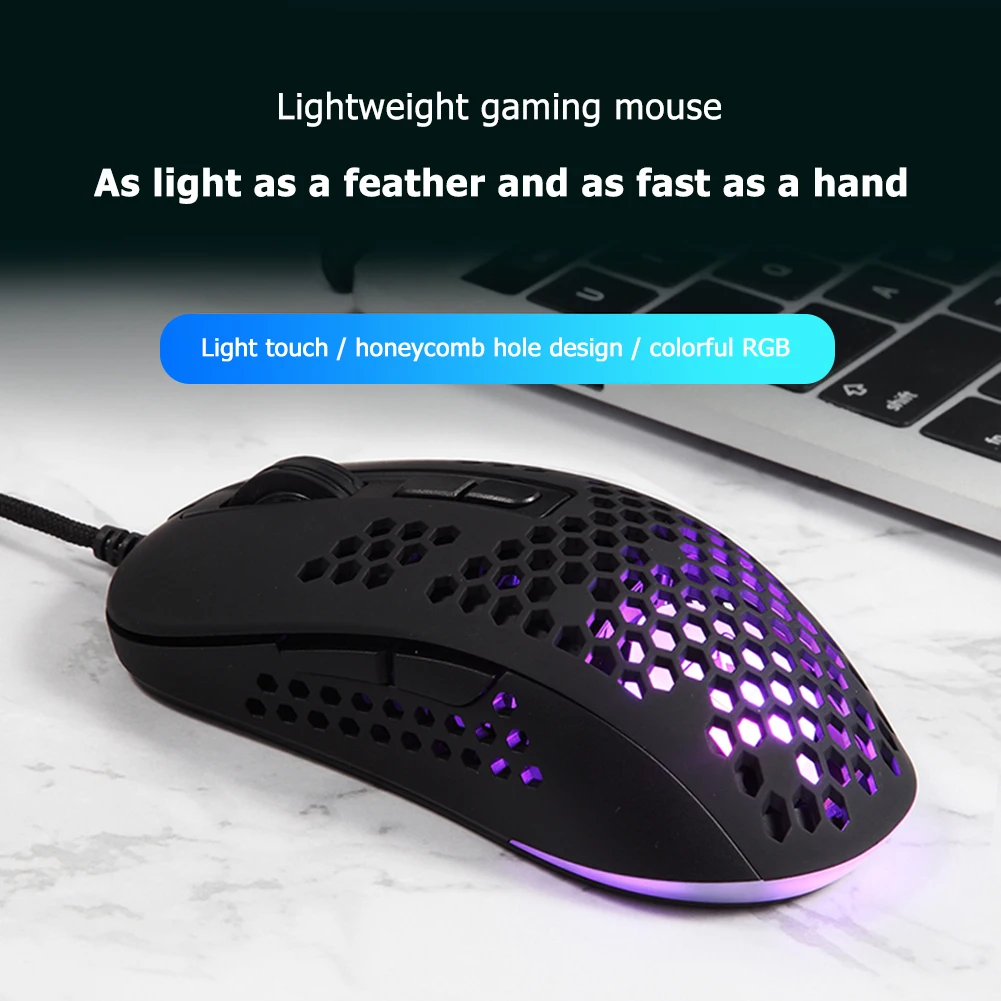 

Легкая компьютерная мышь PAW704, игровой чип, полый RGB-подсветка, оптическая мышь, профессиональная компьютерная мышь для ноутбука, настольног...