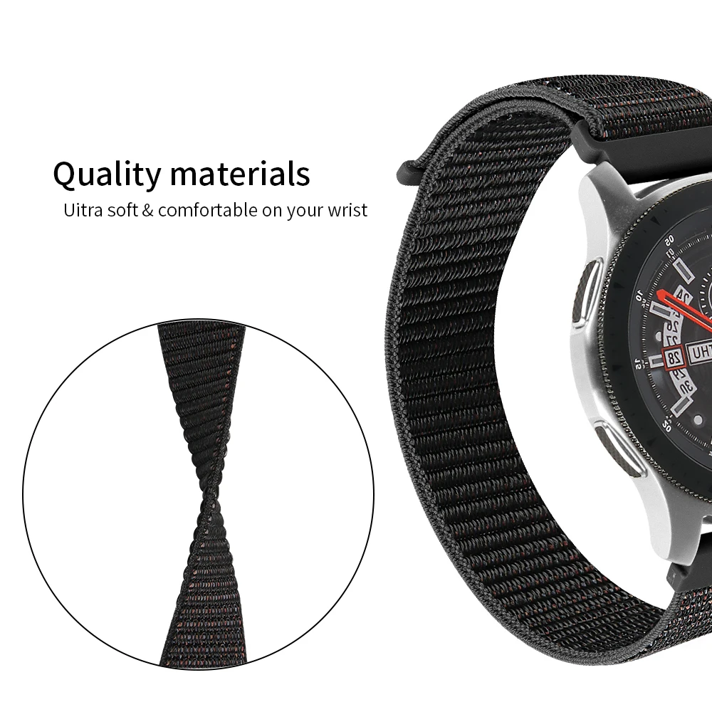 Gear s3 Frontier ремешок для samsung galaxy watch 46 мм 22 мм ремешок для часов спортивный тканый нейлоновый холщовый ремешок для часов huawei watch gt ремешок