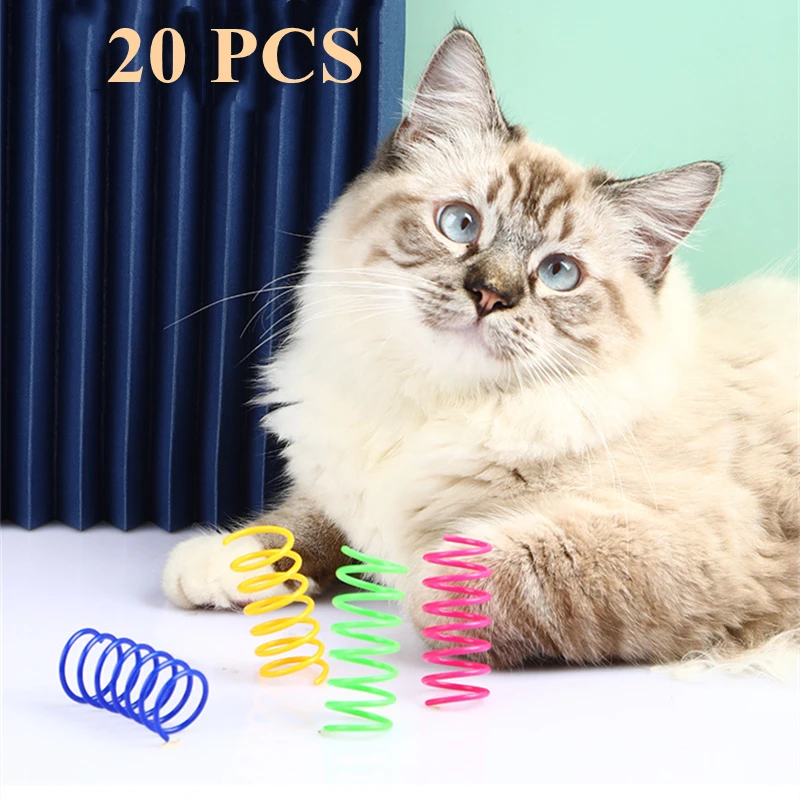 

4/8/16/20pcs Kitten Cat Toys Wide Durable Heavy Gauge Cat Spring Toy Colorful Springs Cat Pet Toy Coil Spiral Springs Pet Hovedo