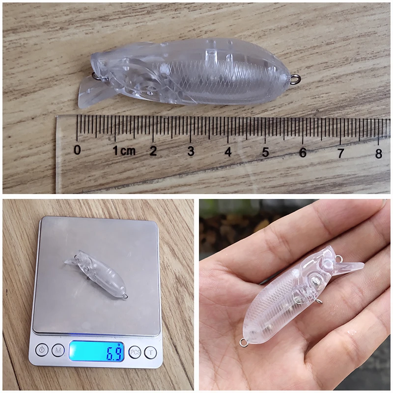 

Minnow Fishing Lure Blanks 10pcs/lot 5.5cm 6.9g Unpainted Minnow Lure Bodies Plastic Clear DIY Hard Lure Artificial Bait