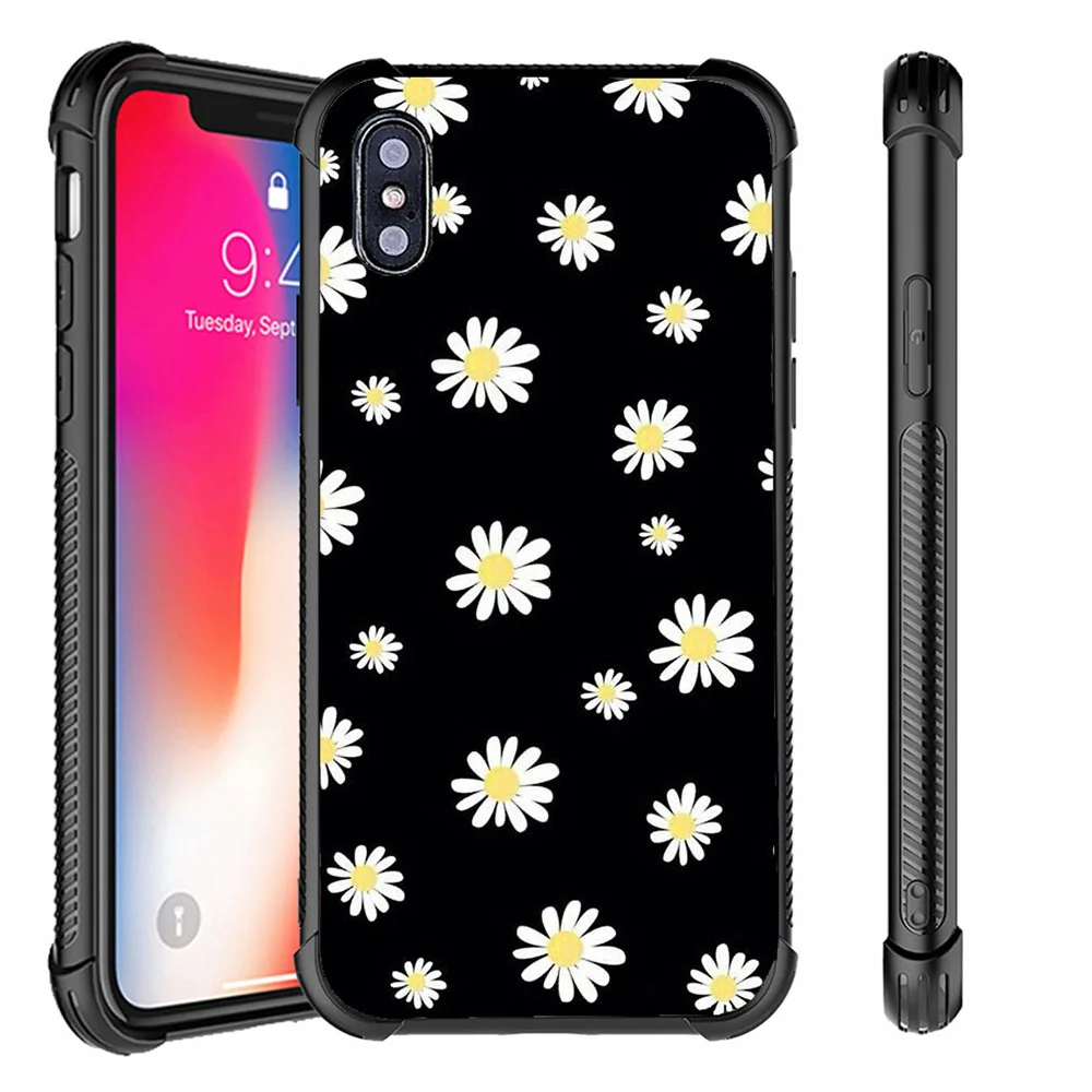 

Новинка 2022, чехол для iPhone 13 Pro 12 Mini 11 Pro XS Max SE 2020, жесткий Противоскользящий чехол из поликарбоната с цветами для задней панели телефона