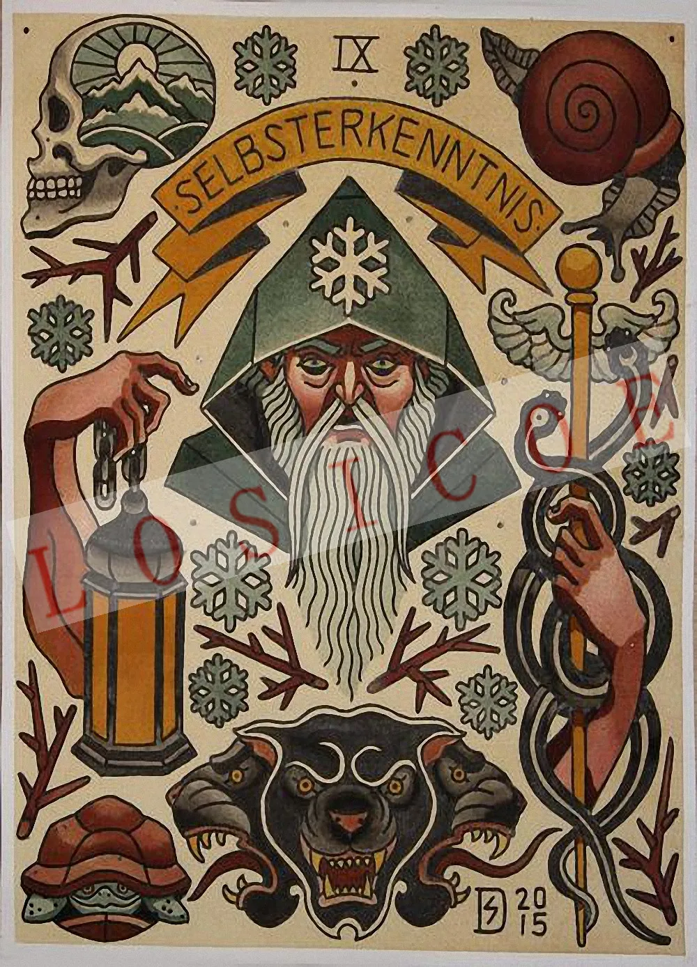 Креативный дизайн татуировки Плакаты стикер на стену 30X42 см Ностальгия Ретро